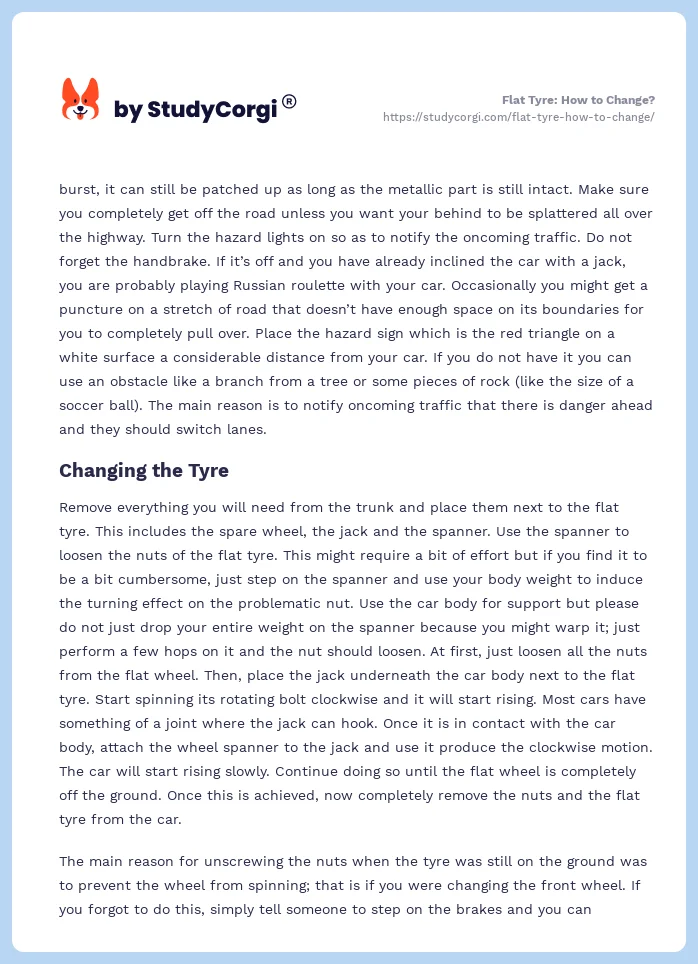 Flat Tyre: How to Change?. Page 2