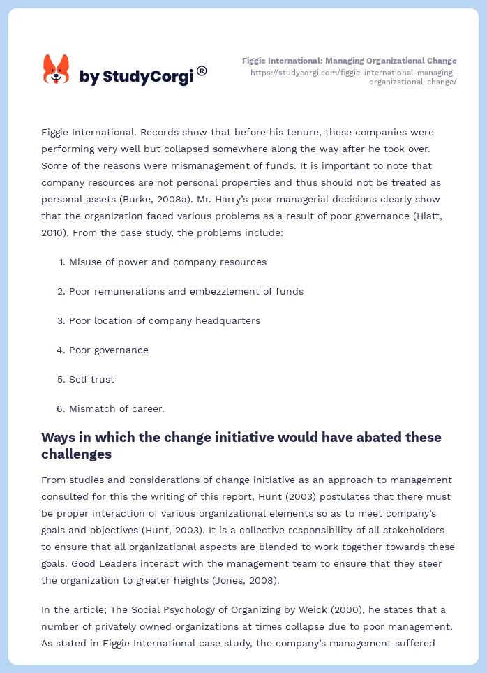 Figgie International: Managing Organizational Change. Page 2