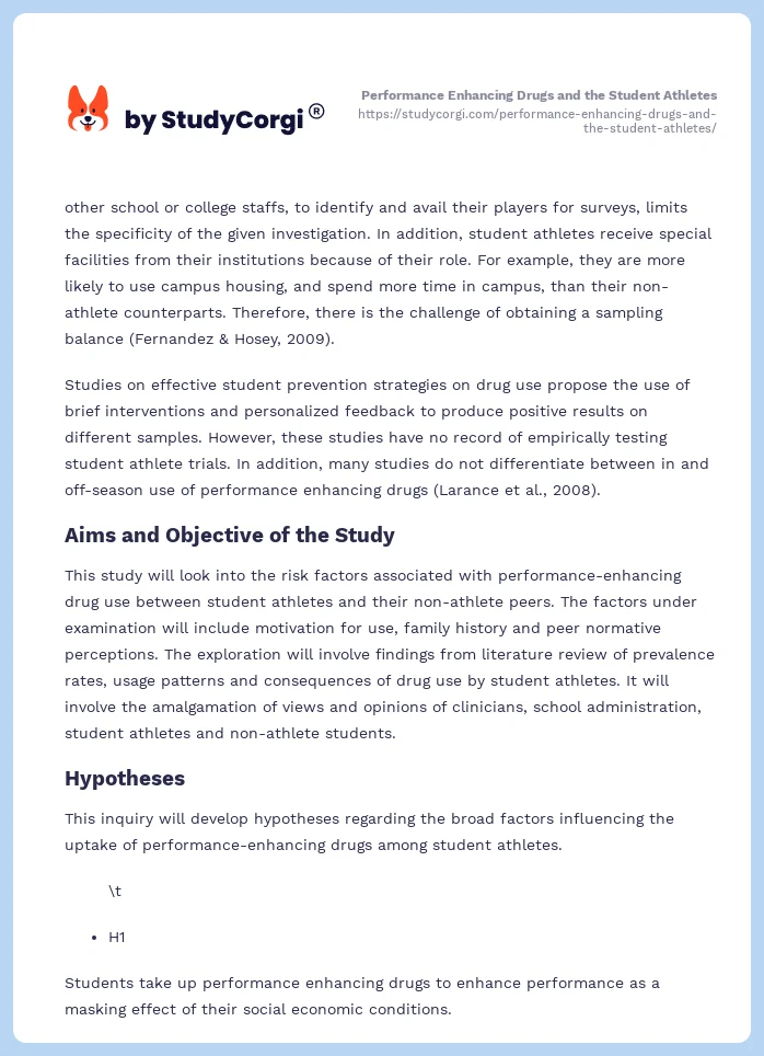 Performance Enhancing Drugs and the Student Athletes. Page 2