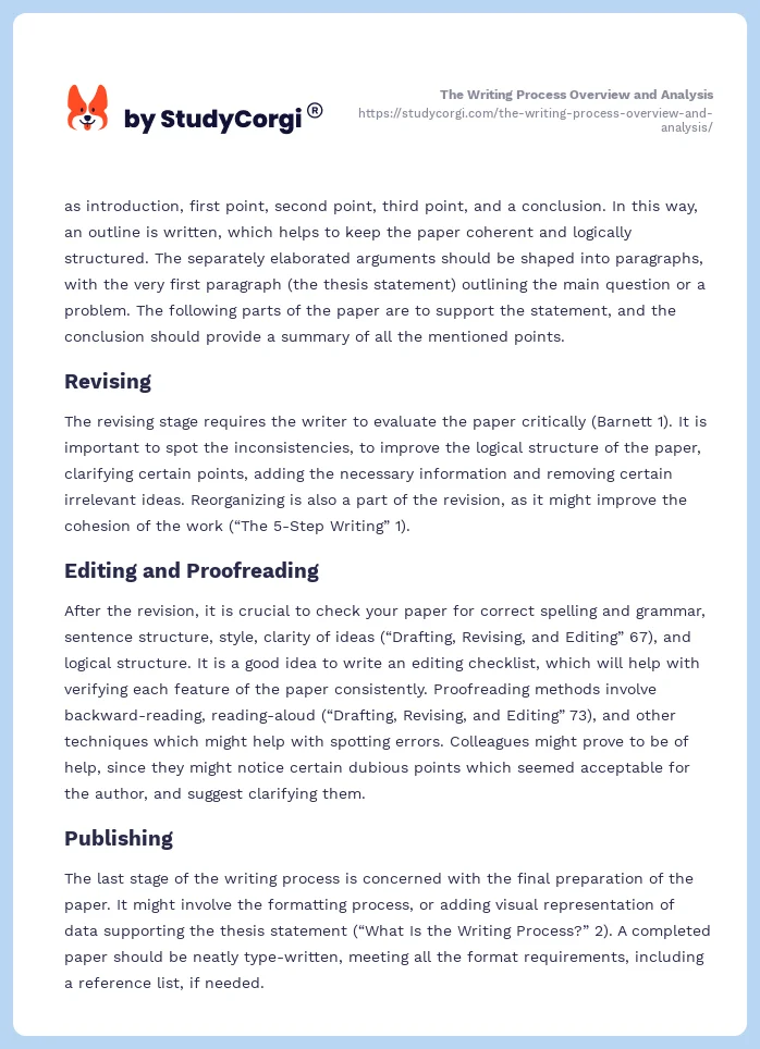 The Writing Process Overview and Analysis. Page 2