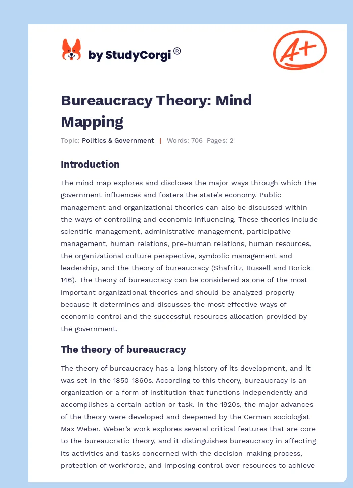 Bureaucracy Theory: Mind Mapping. Page 1