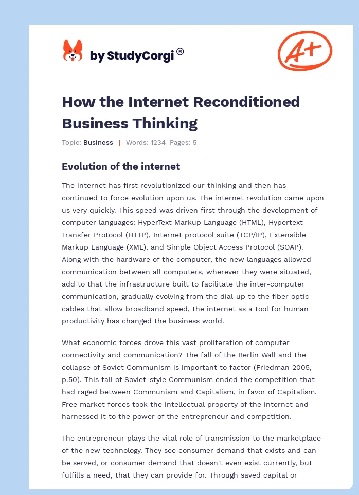 How the Internet Reconditioned Business Thinking. Page 1