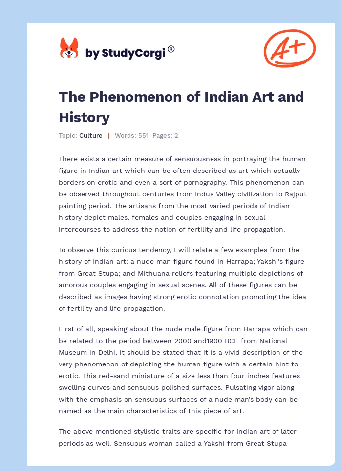 The Phenomenon of Indian Art and History. Page 1