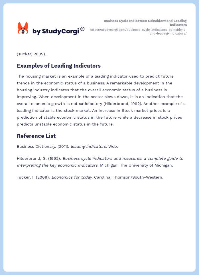 Business Cycle Indicators: Coincident and Leading Indicators. Page 2