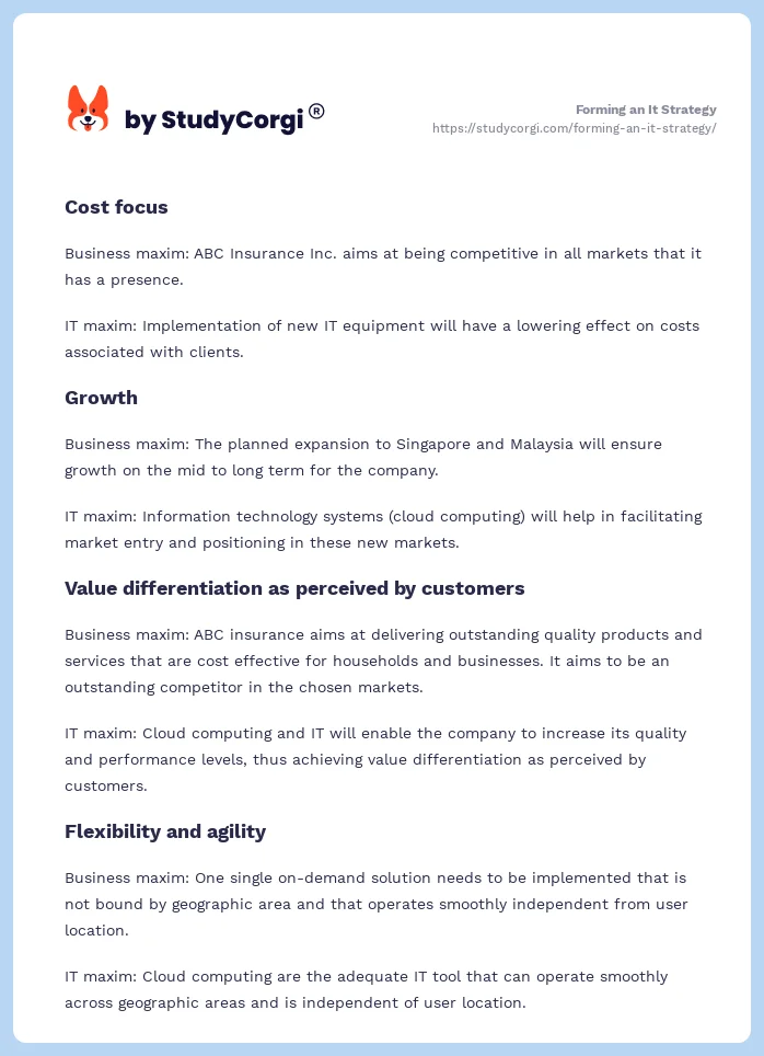 Forming an It Strategy. Page 2