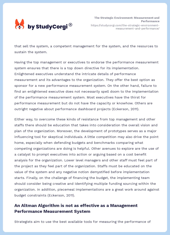 The Strategic Environment: Measurement and Performance. Page 2