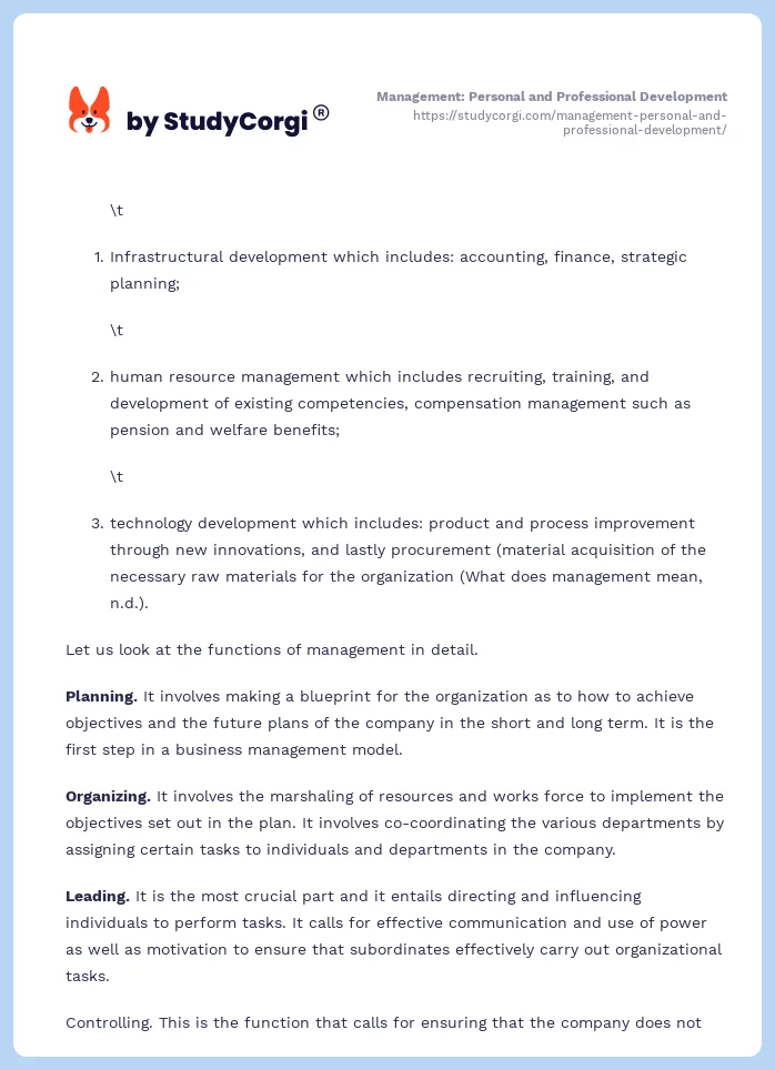 Management: Personal and Professional Development. Page 2