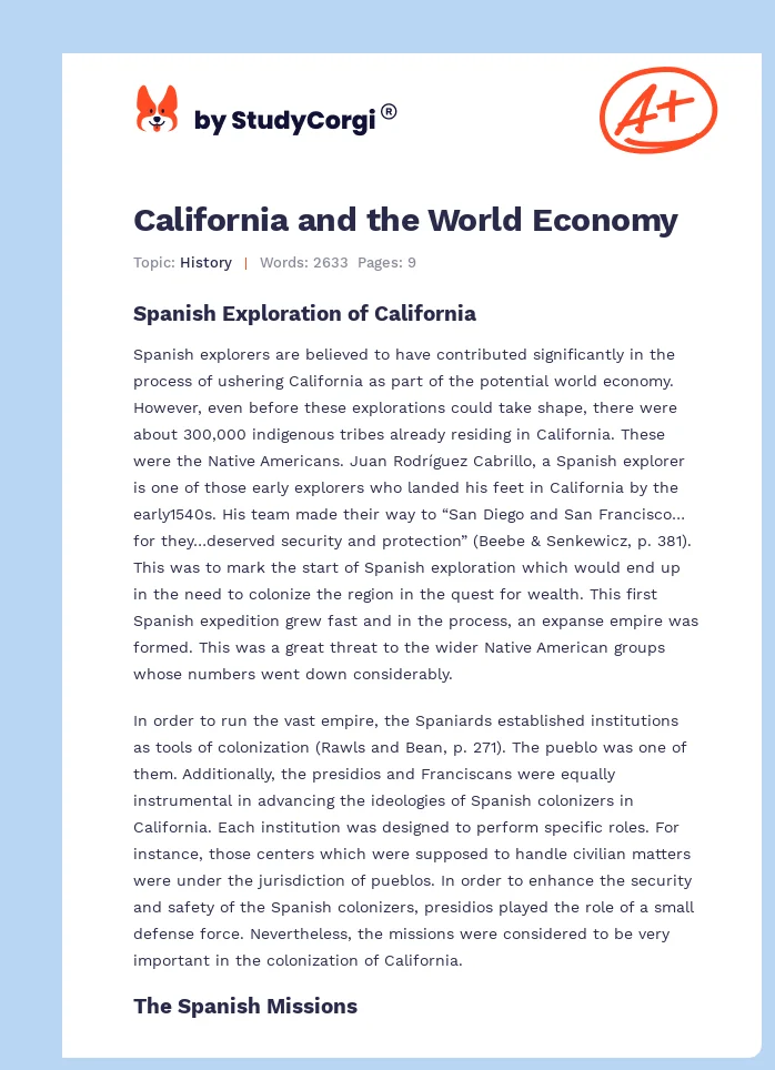 California and the World Economy. Page 1