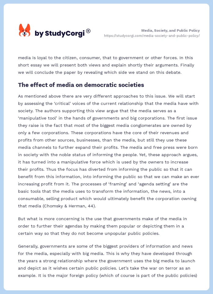 Media, Society, and Public Policy. Page 2