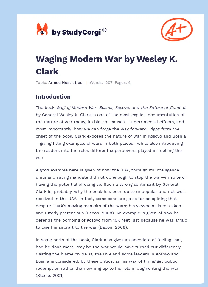 Waging Modern War by Wesley K. Clark. Page 1