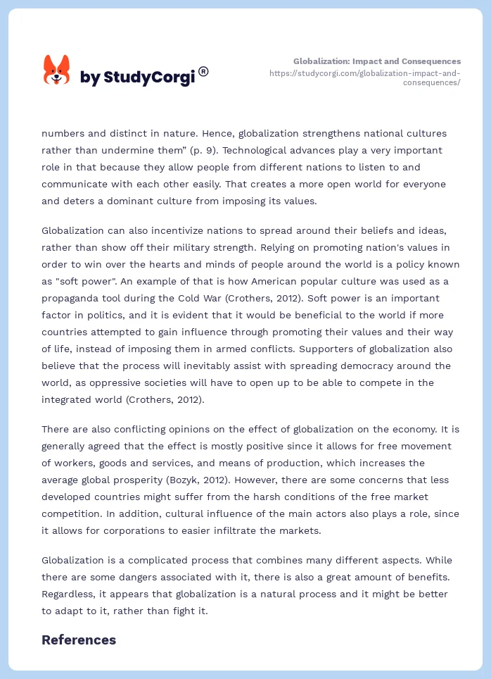 Globalization: Impact and Consequences. Page 2