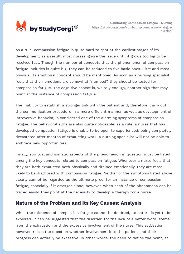 Combating Compassion Fatigue - Nursing. Page 2