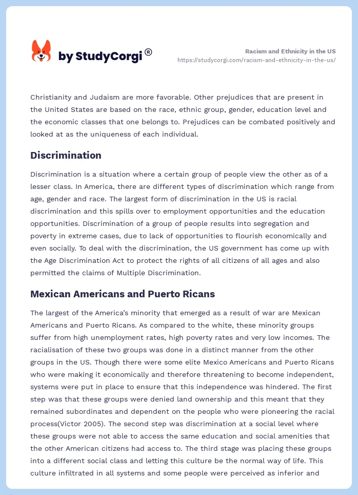 Racism and Ethnicity in the US. Page 2
