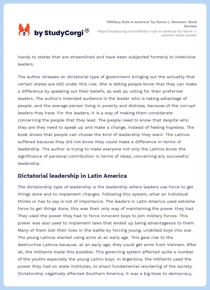 "Military Rule in America" by Karen L. Remmer: Book Review. Page 2