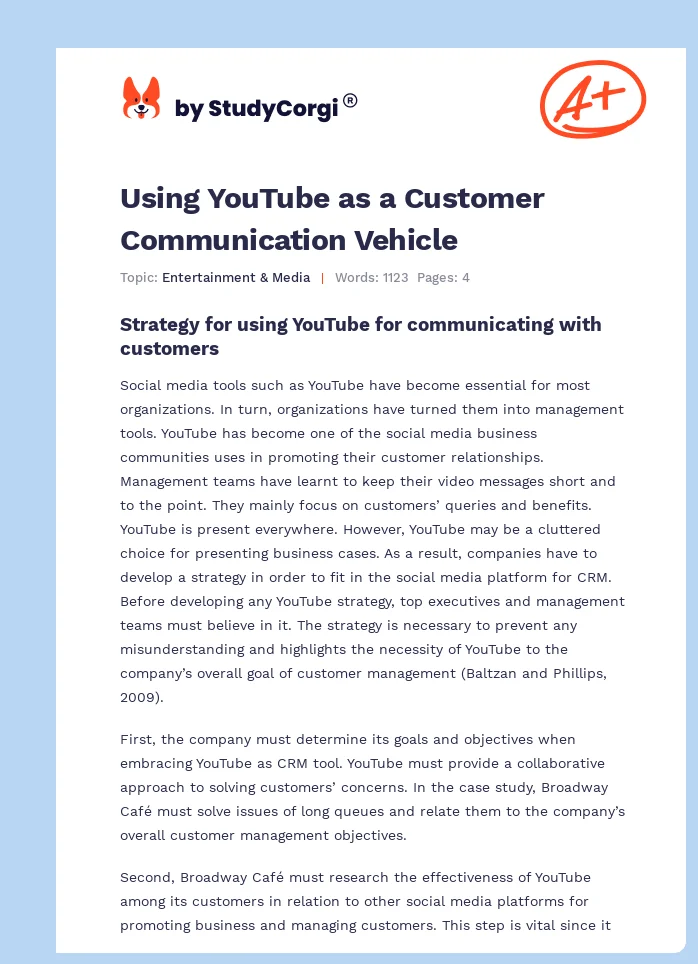 Using YouTube as a Customer Communication Vehicle. Page 1