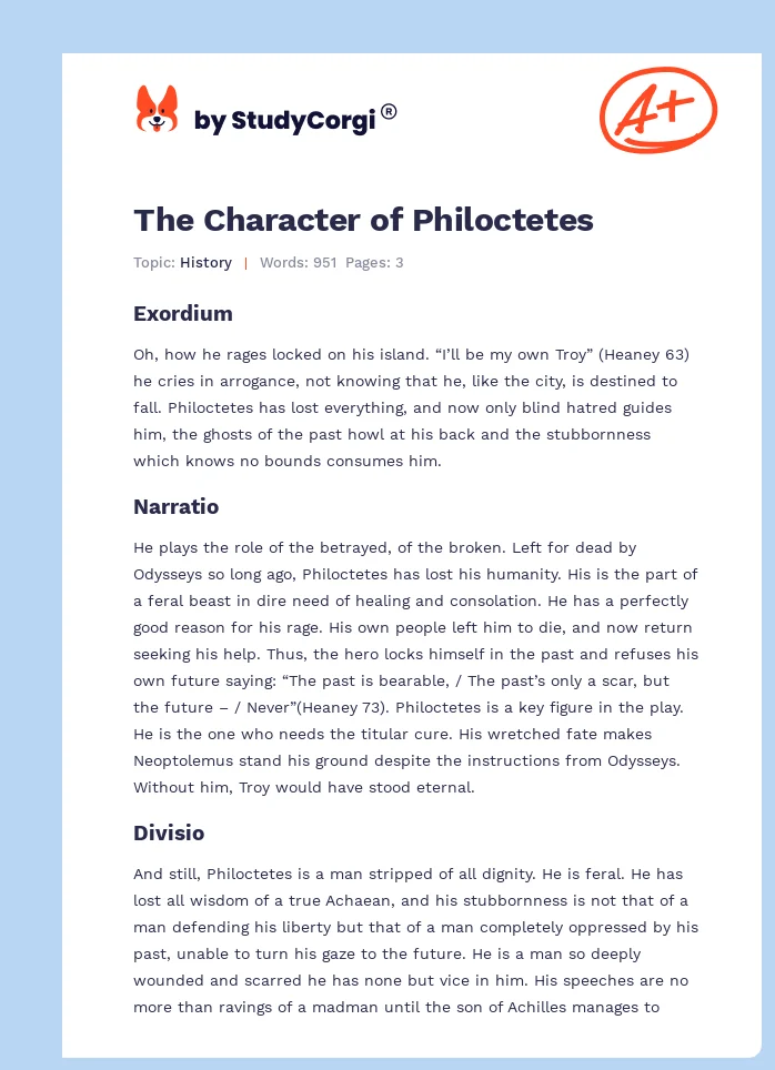 The Character of Philoctetes. Page 1