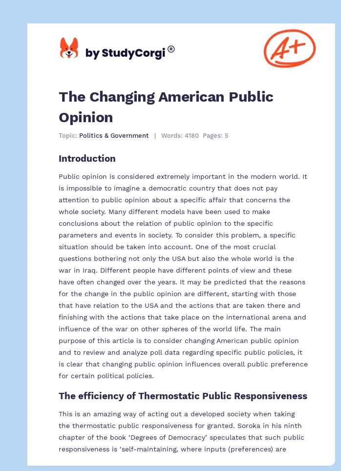 The Changing American Public Opinion. Page 1