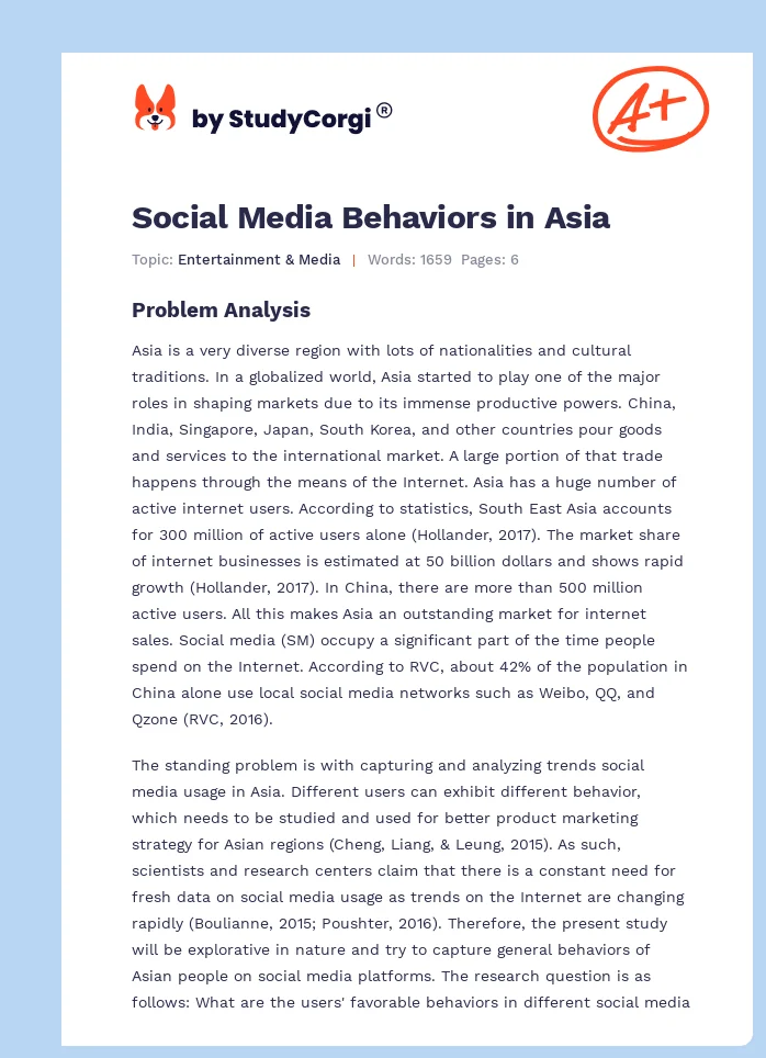 Social Media Behaviors in Asia. Page 1