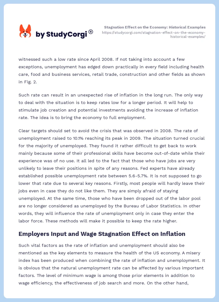 Stagnation Effect on the Economy: Historical Examples. Page 2