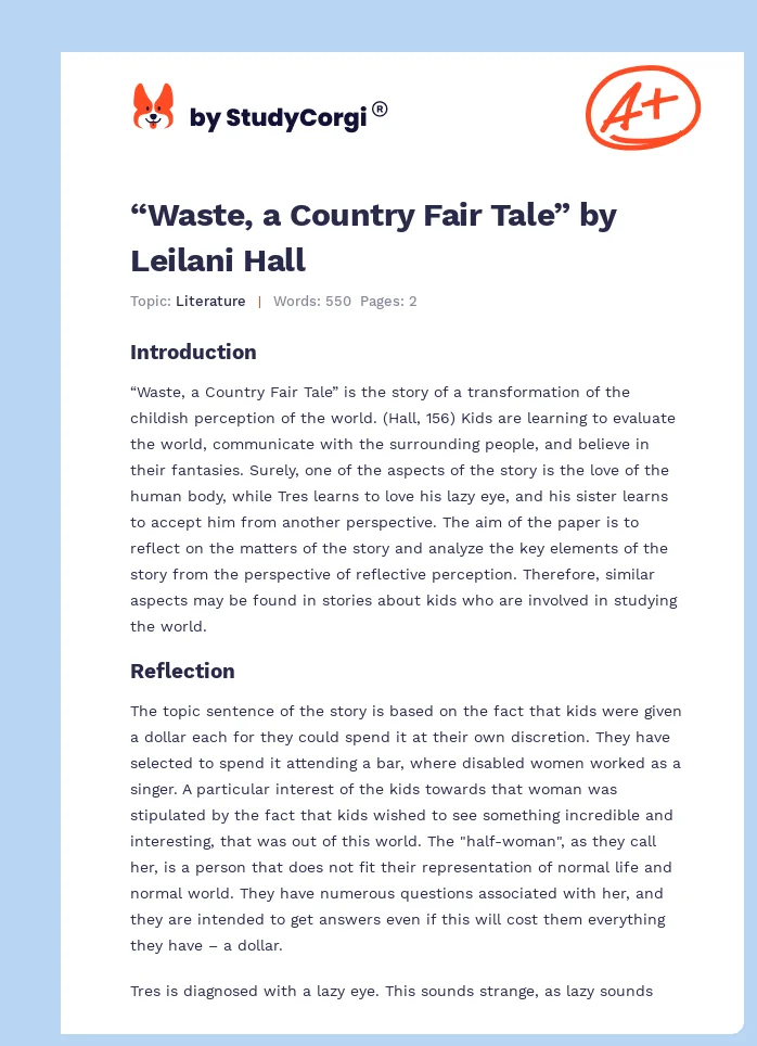 “Waste, a Country Fair Tale” by Leilani Hall. Page 1