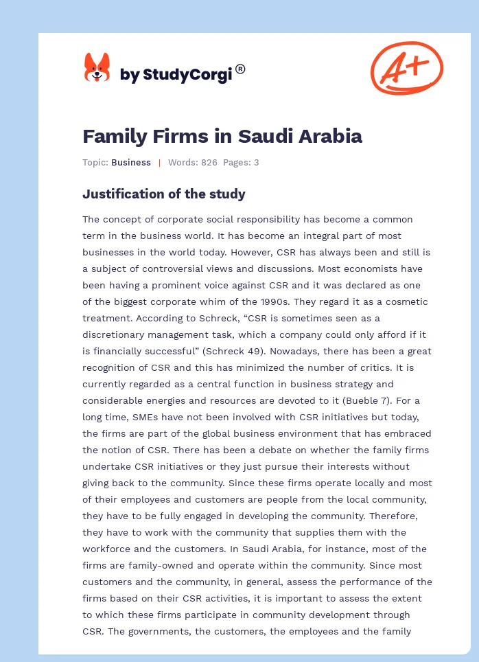 Family Firms in Saudi Arabia. Page 1