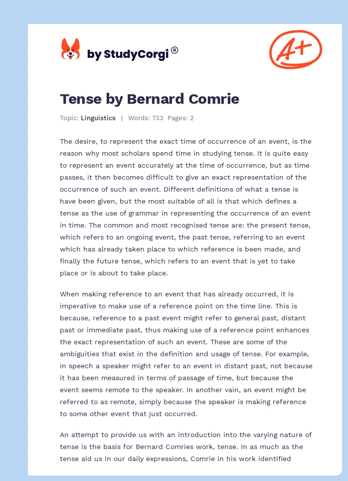 Tense by Bernard Comrie. Page 1