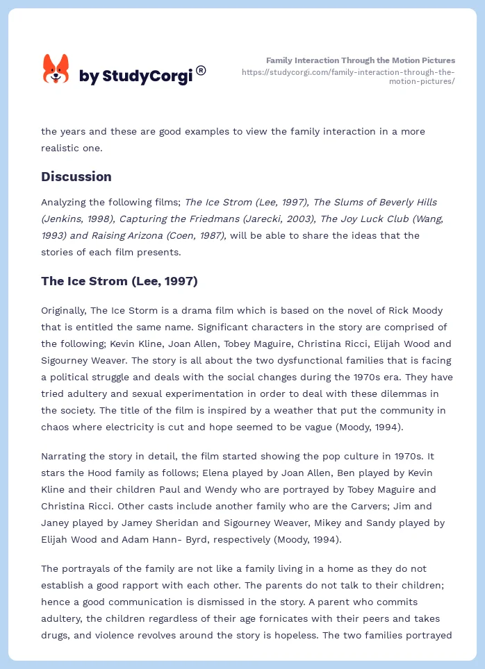 Family Interaction Through the Motion Pictures. Page 2