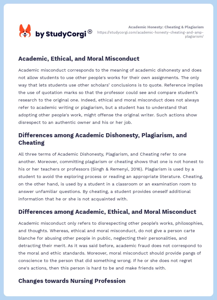Academic Honesty: Cheating & Plagiarism. Page 2