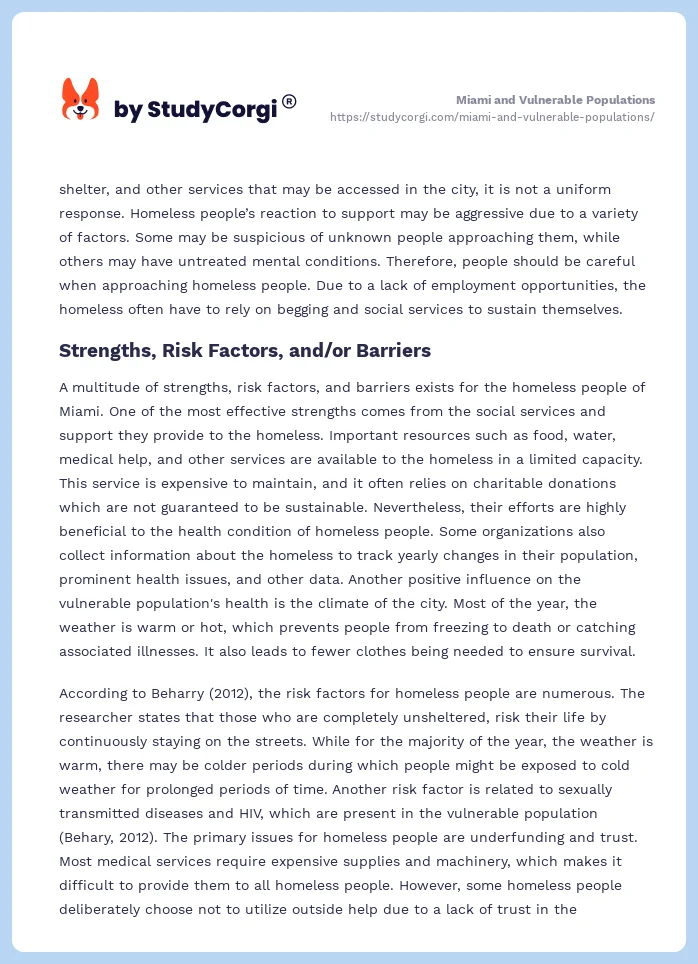 Miami and Vulnerable Populations. Page 2