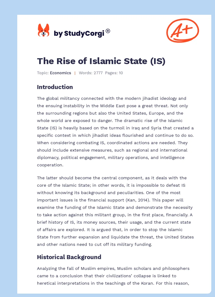 The Rise of Islamic State (IS). Page 1