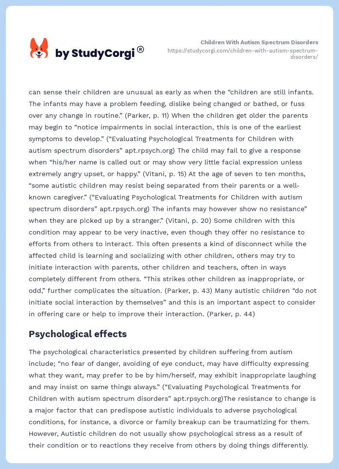 Children With Autism Spectrum Disorders. Page 2
