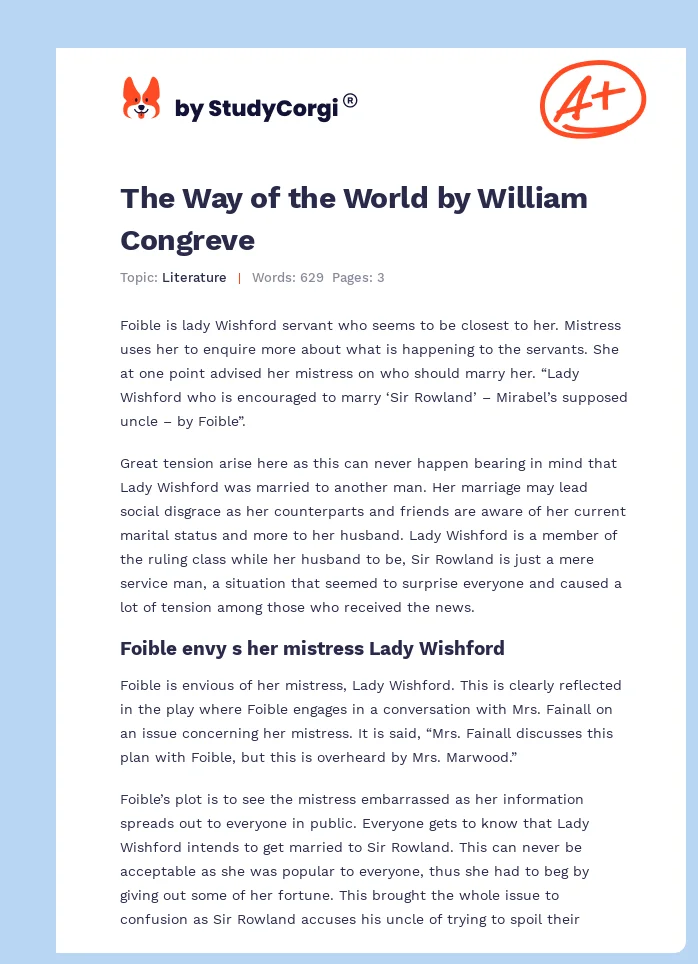 The Way of the World by William Congreve. Page 1