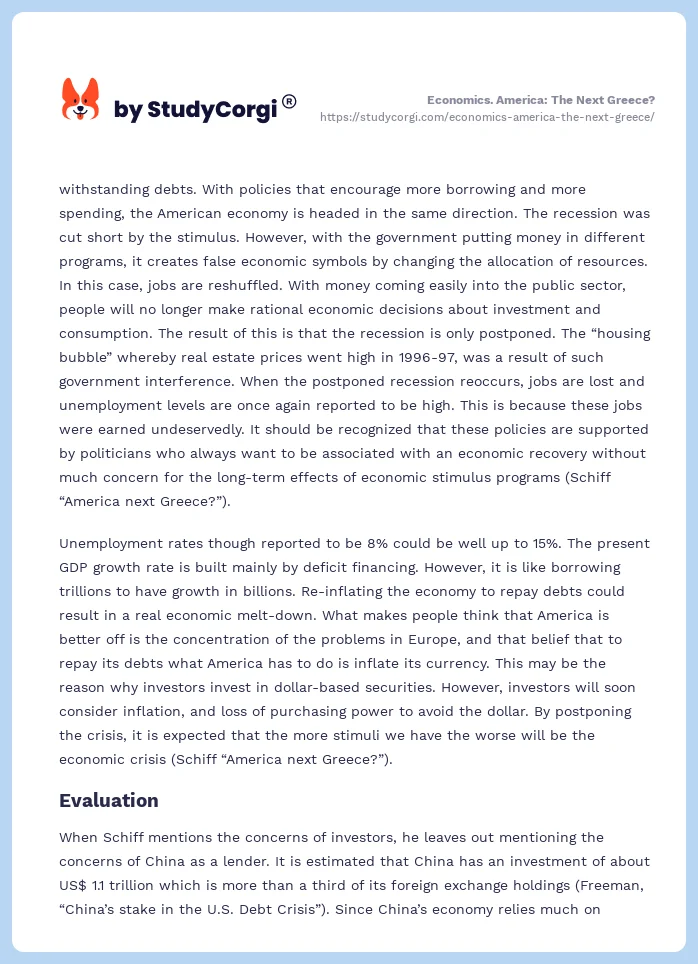 Economics. America: The Next Greece?. Page 2