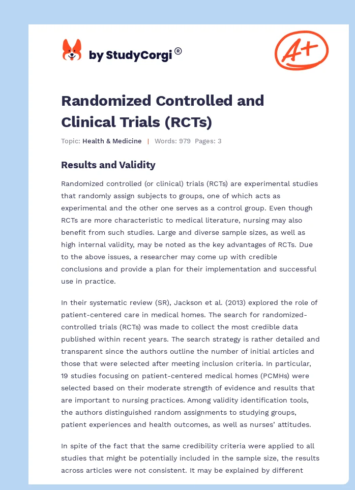 Randomized Controlled and Clinical Trials (RCTs). Page 1