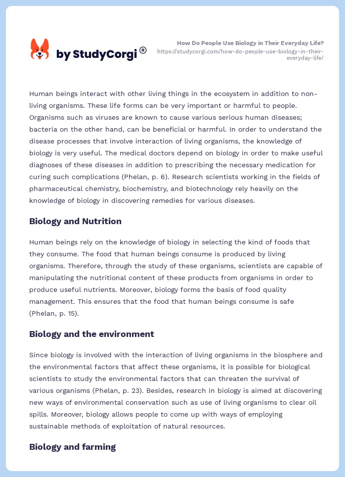 How Do People Use Biology in Their Everyday Life?. Page 2