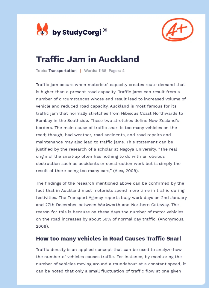 Traffic Jam in Auckland. Page 1