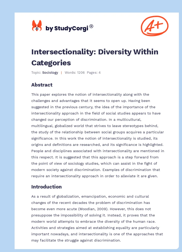 Intersectionality: Diversity Within Categories. Page 1