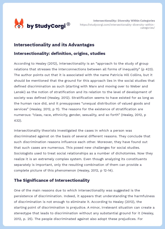 Intersectionality: Diversity Within Categories. Page 2