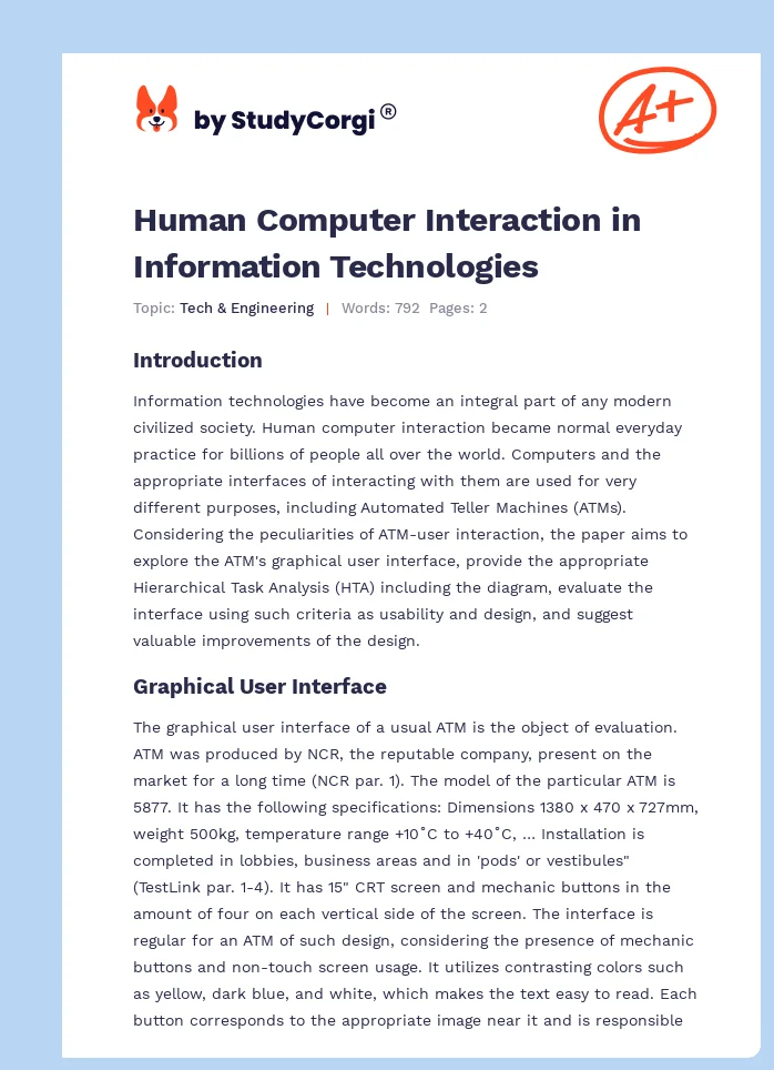 Human Computer Interaction in Information Technologies. Page 1