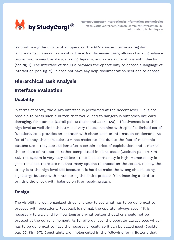 Human Computer Interaction in Information Technologies. Page 2