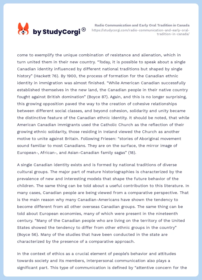 Radio Communication and Early Oral Tradition in Canada. Page 2