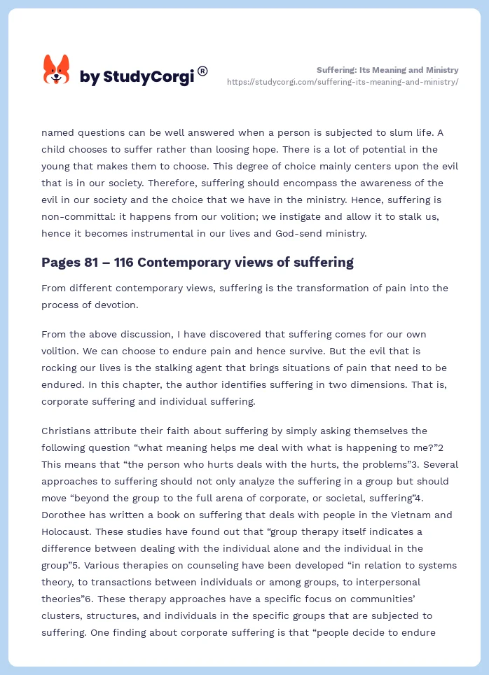 Suffering: Its Meaning and Ministry. Page 2