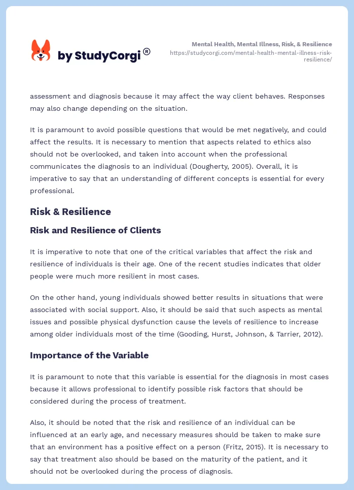 Mental Health, Mental Illness, Risk, & Resilience. Page 2