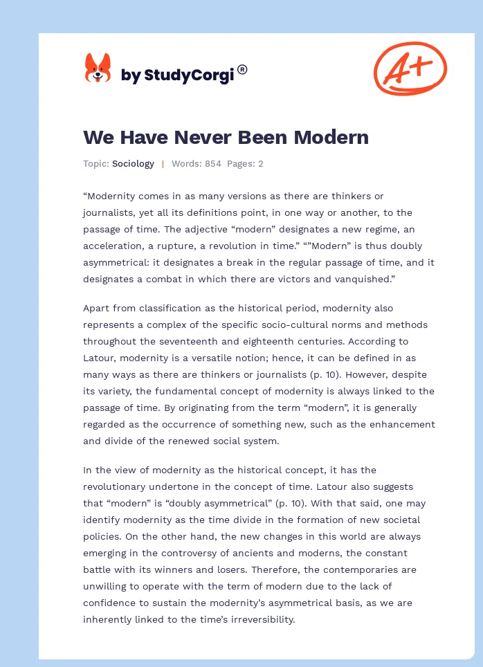 We Have Never Been Modern. Page 1