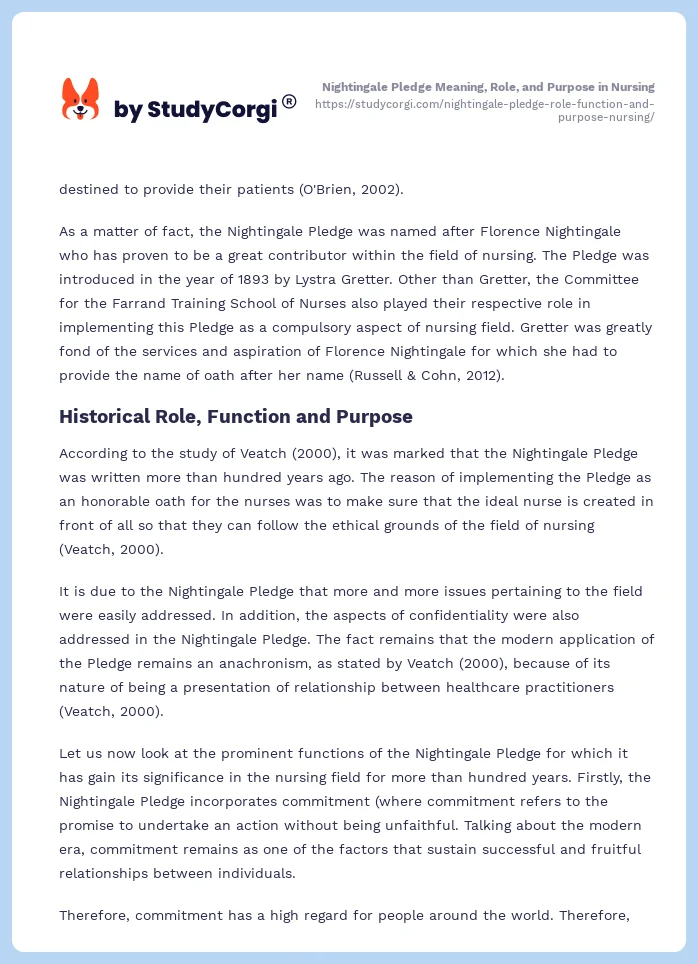 Nightingale Pledge Meaning, Role, and Purpose in Nursing. Page 2