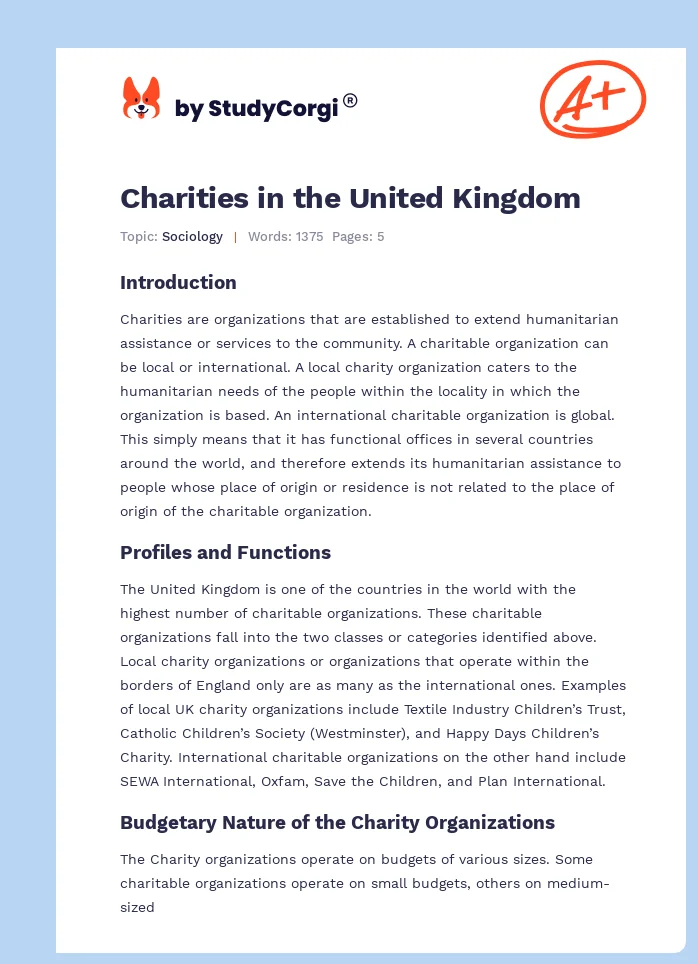 Charities in the United Kingdom. Page 1