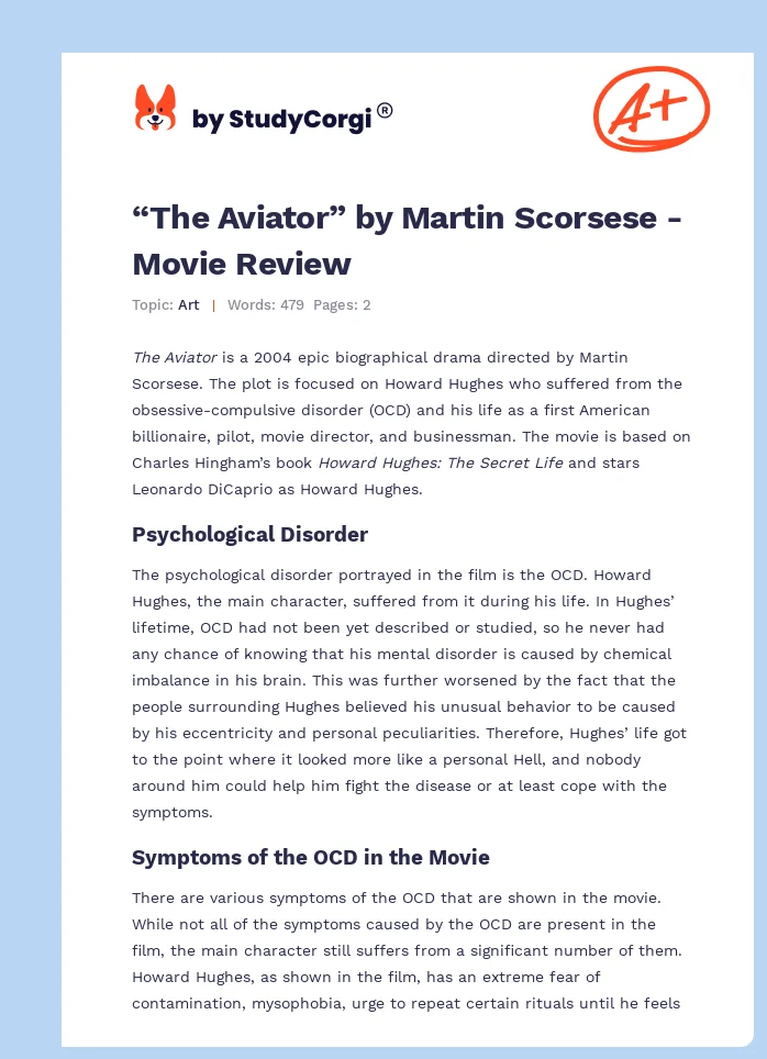 “The Aviator” by Martin Scorsese - Movie Review. Page 1