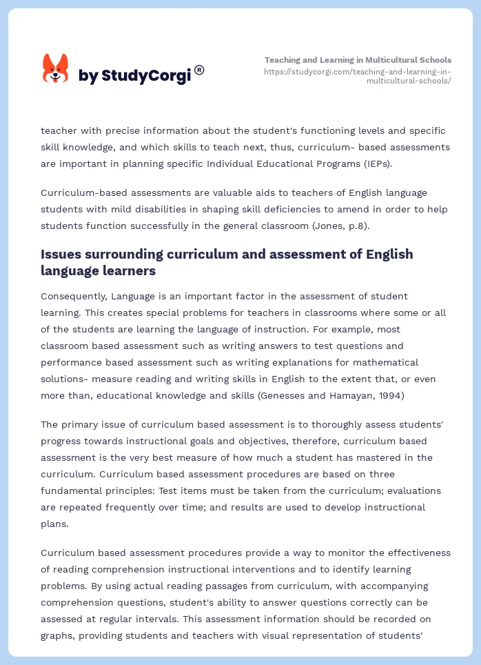Teaching and Learning in Multicultural Schools. Page 2