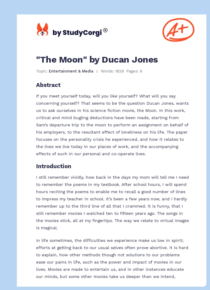 "The Moon" by Ducan Jones. Page 1