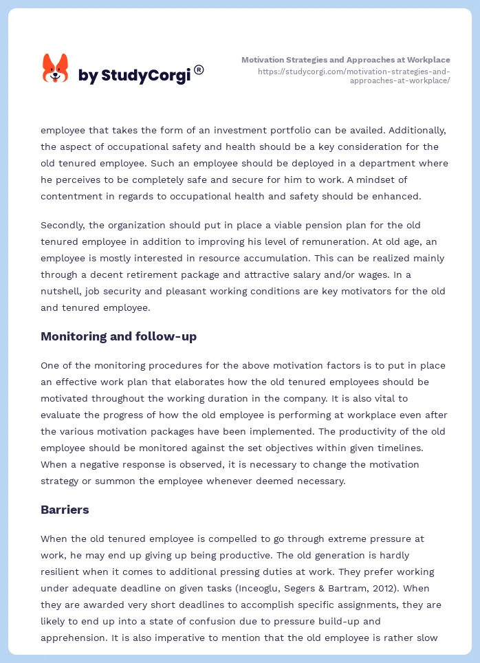 Motivation Strategies and Approaches at Workplace. Page 2
